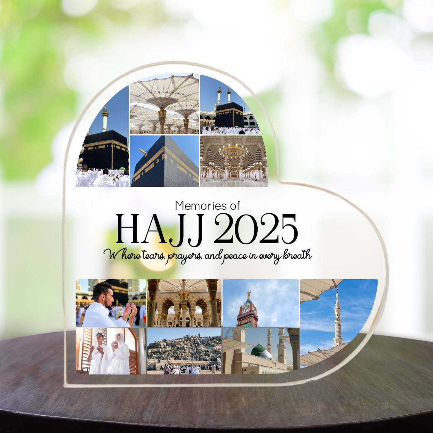 Custom Memories of Hajj Journey Heart Acrylic Plaque