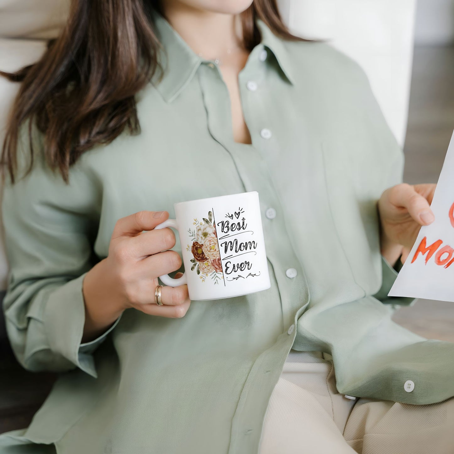 Best Mom Ever Floral Mug