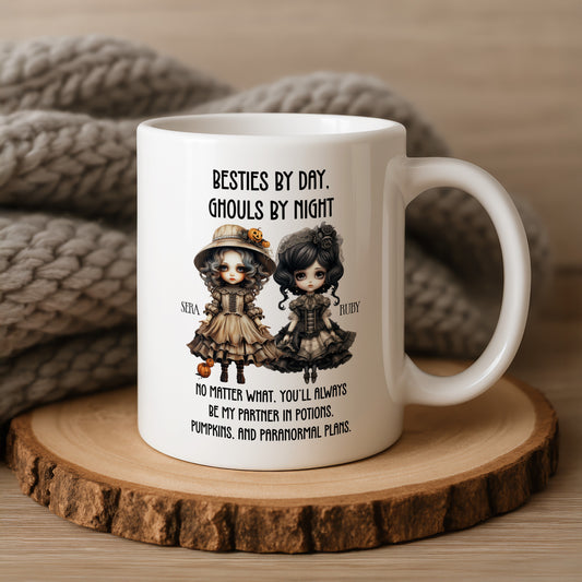 Custom Besties by Day Ghouls by Night Mug