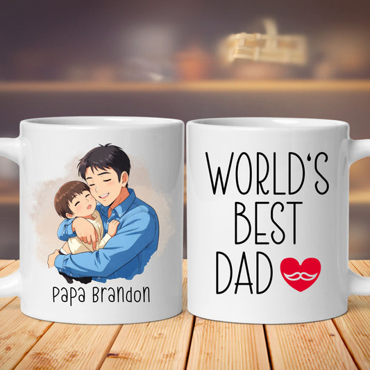 Custom 11oz and 15oz Cartoon World's Best Dad Mug