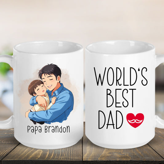 Custom 11oz and 15oz Cartoon World's Best Dad Mug