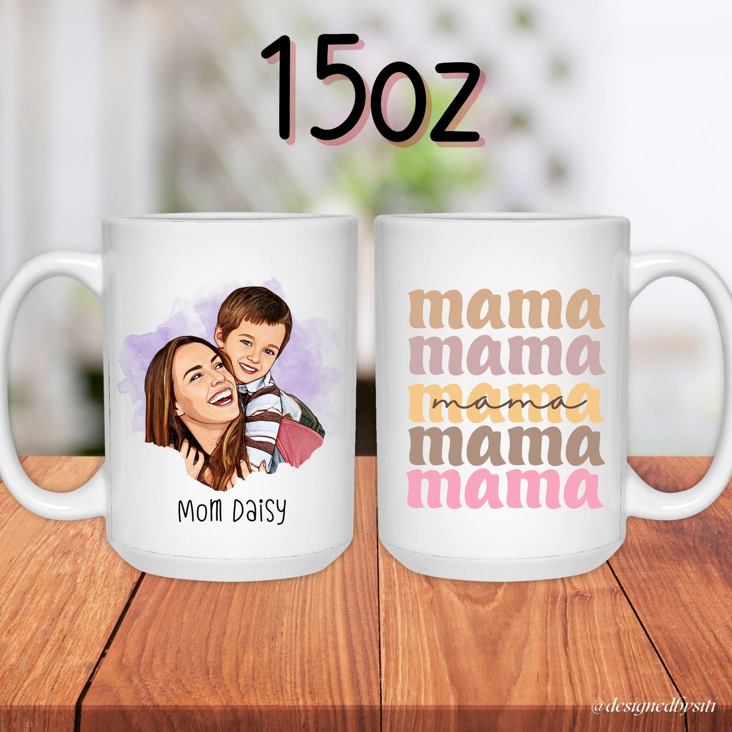 15oz custom cartoon photo mama mug
