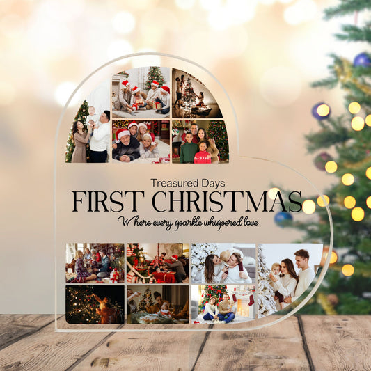 Custom Memories of First Christmas Heart Acrylic Plaque