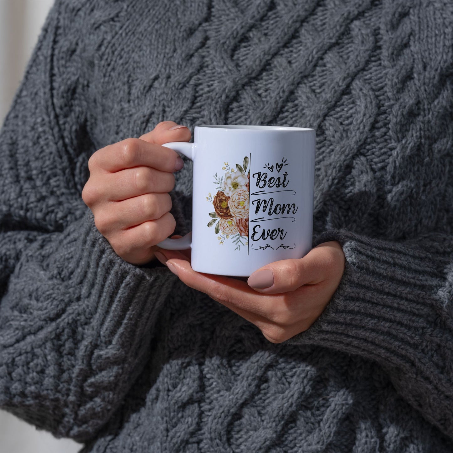 Best Mom Ever Floral Mug
