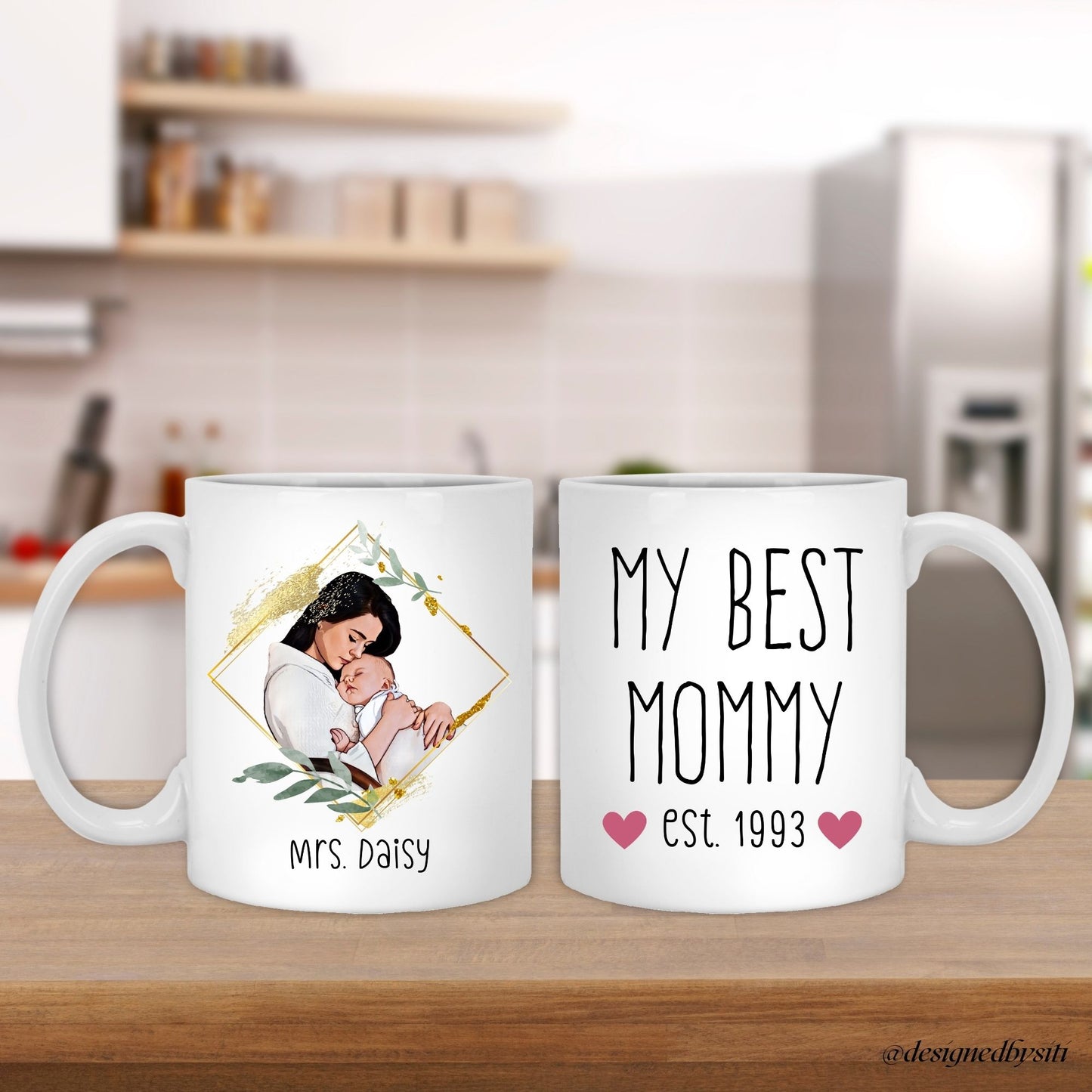 my best mommy mug with name and birth date where you can cartoon your memorable photo of you mom