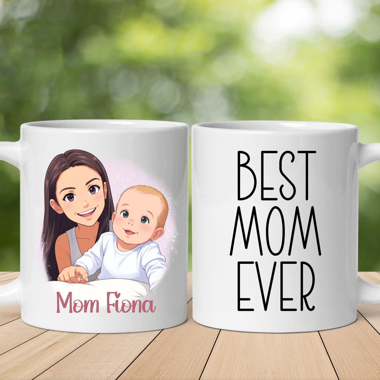 Custom 11oz and 15oz Cartoon Photo Best Mom Ever Mug