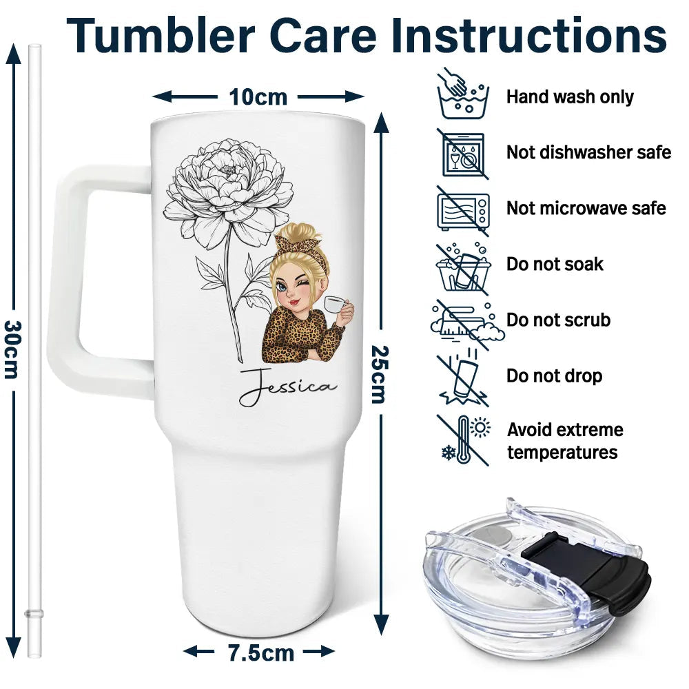 40oz Birth Month Tumbler Care Instruction