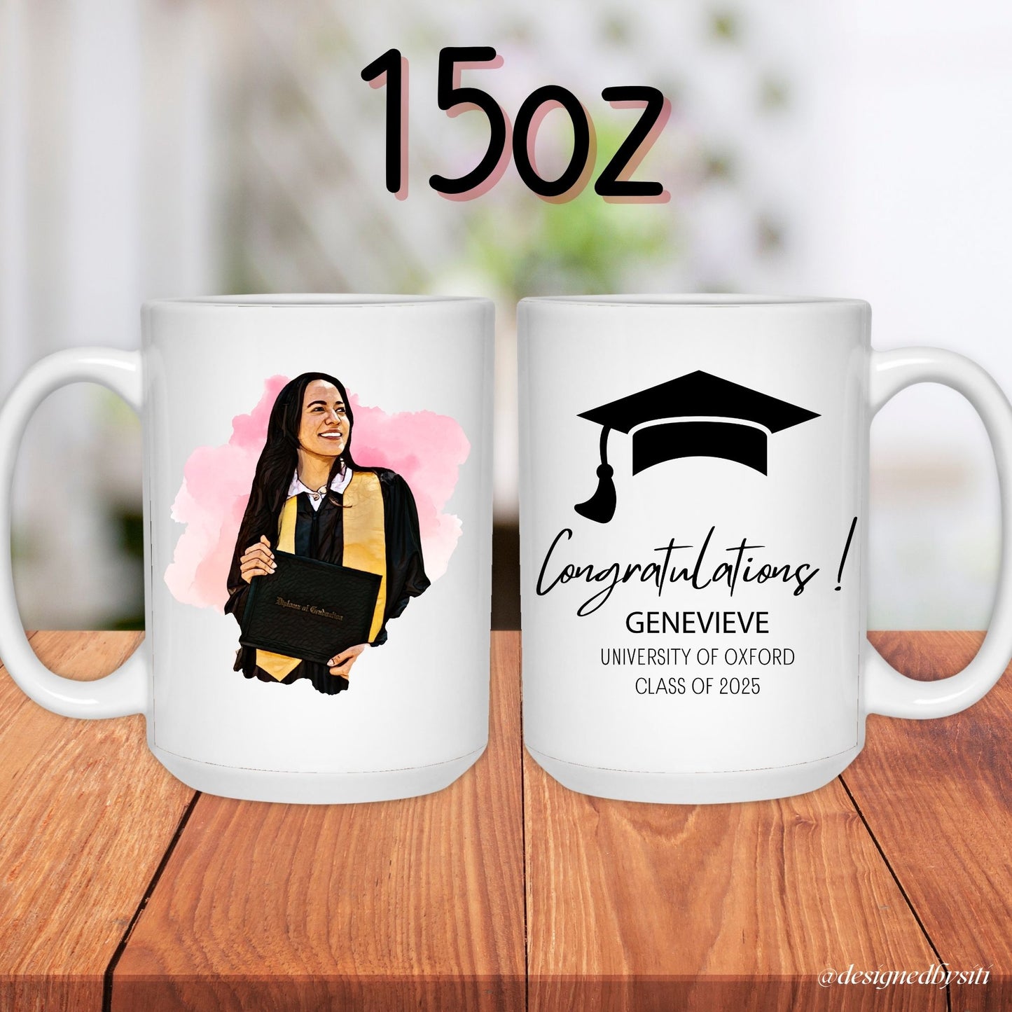 Custom Cartoon Photo Congratulation on Graduation Mug