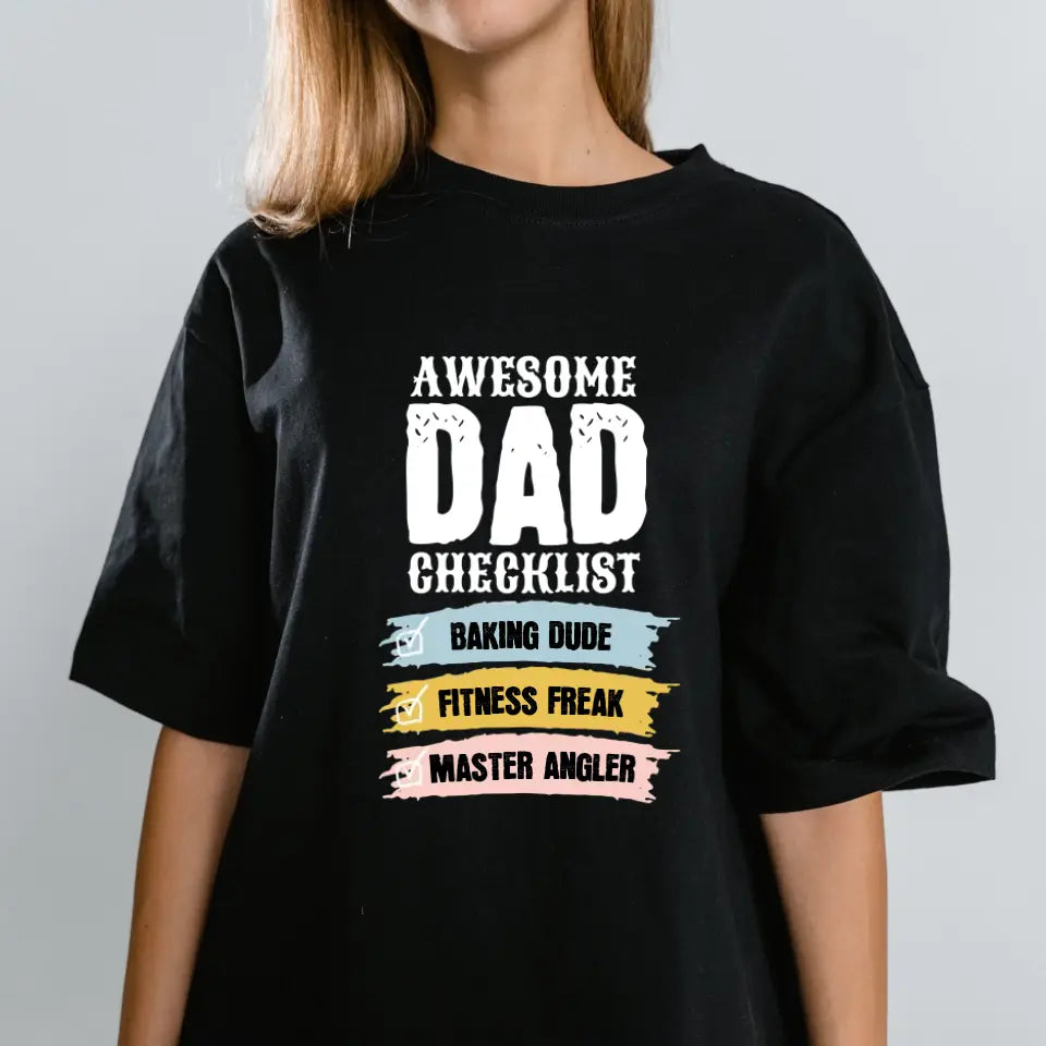 Personalised Awesome Checklist T-Shirt