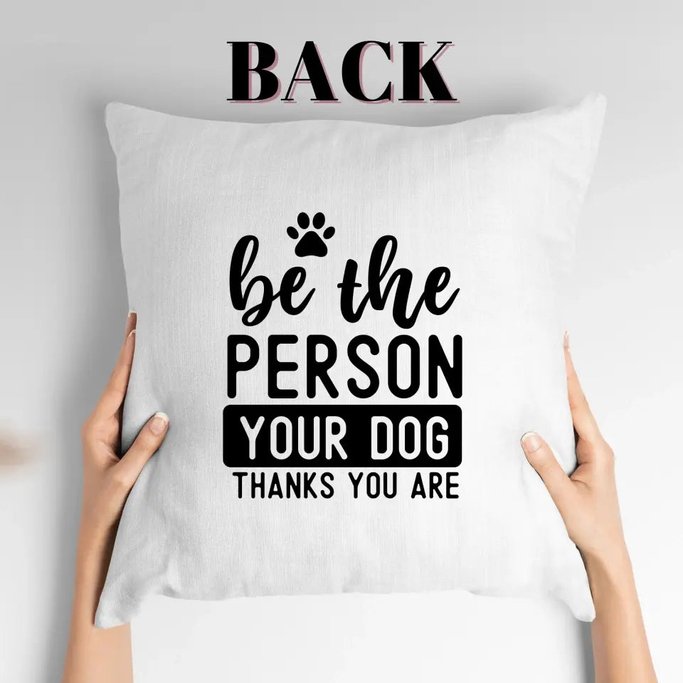 Personalised Dog Mom Square Pillow Front and Back