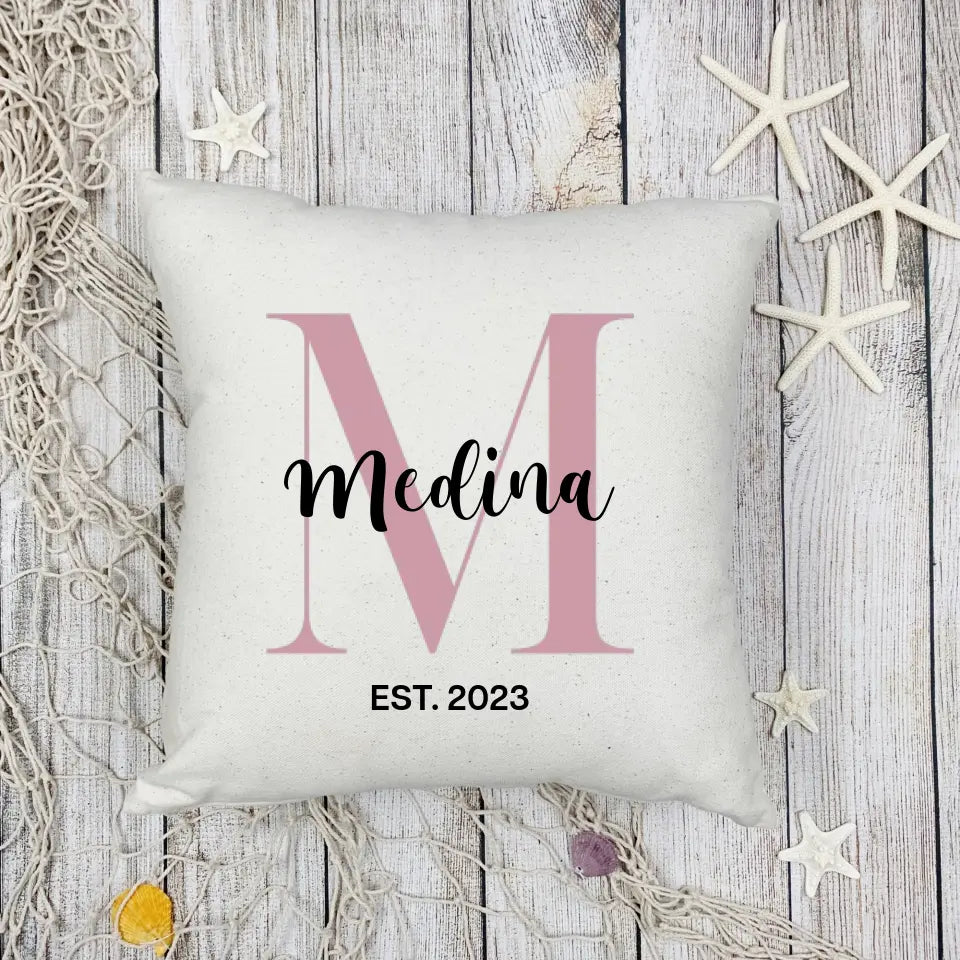 Personalised Name EST Pillow