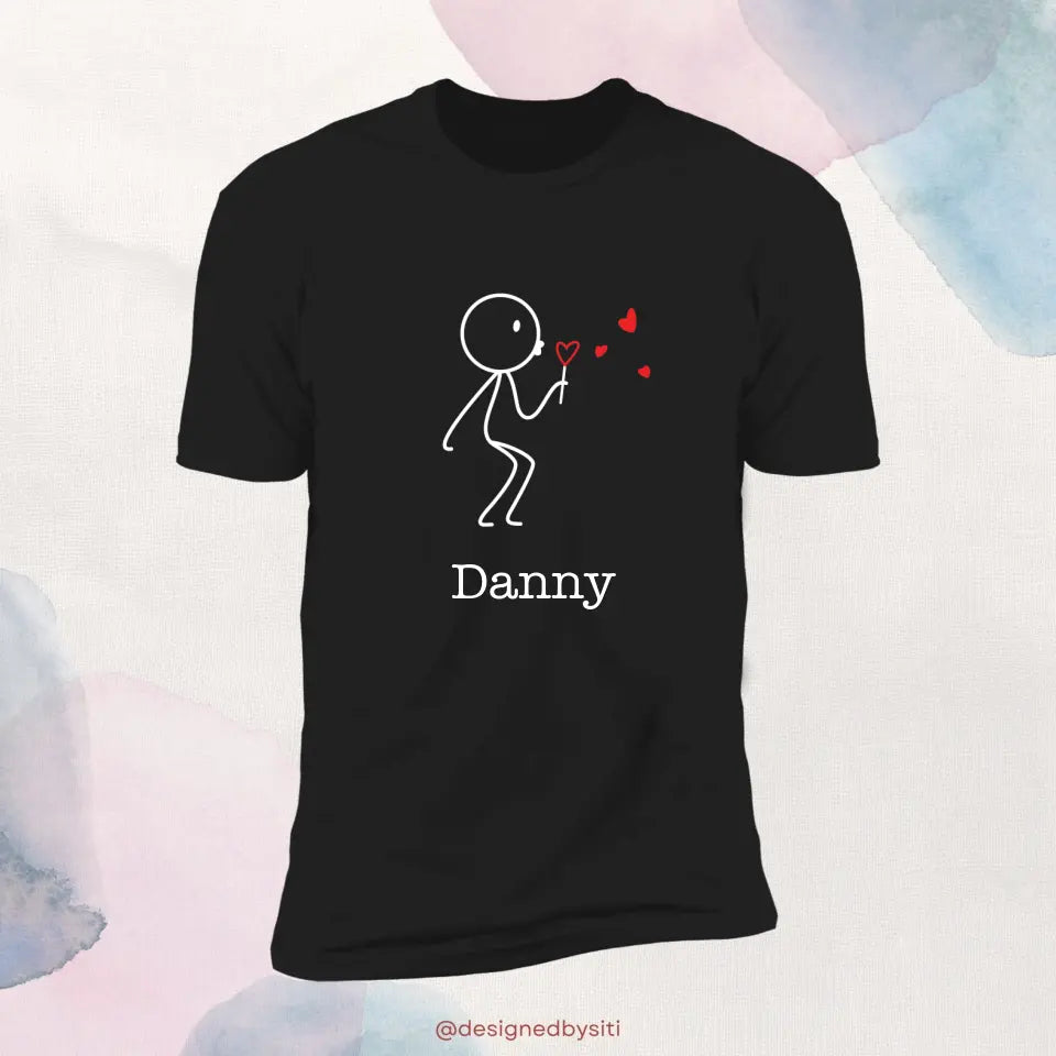 Couple Blowing Heart Valentine's T-Shirt (Male)