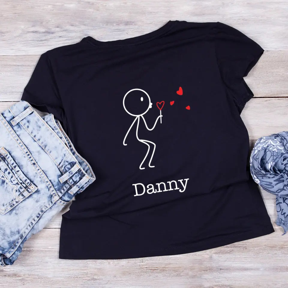 Couple Blowing Heart Valentine's T-Shirt (Male)