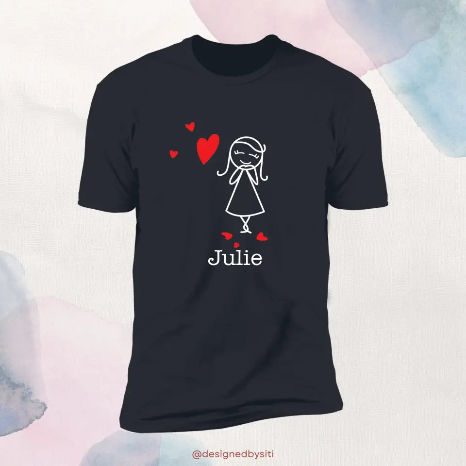 Couple Blowing Heart Valentine's T-Shirt (Female)