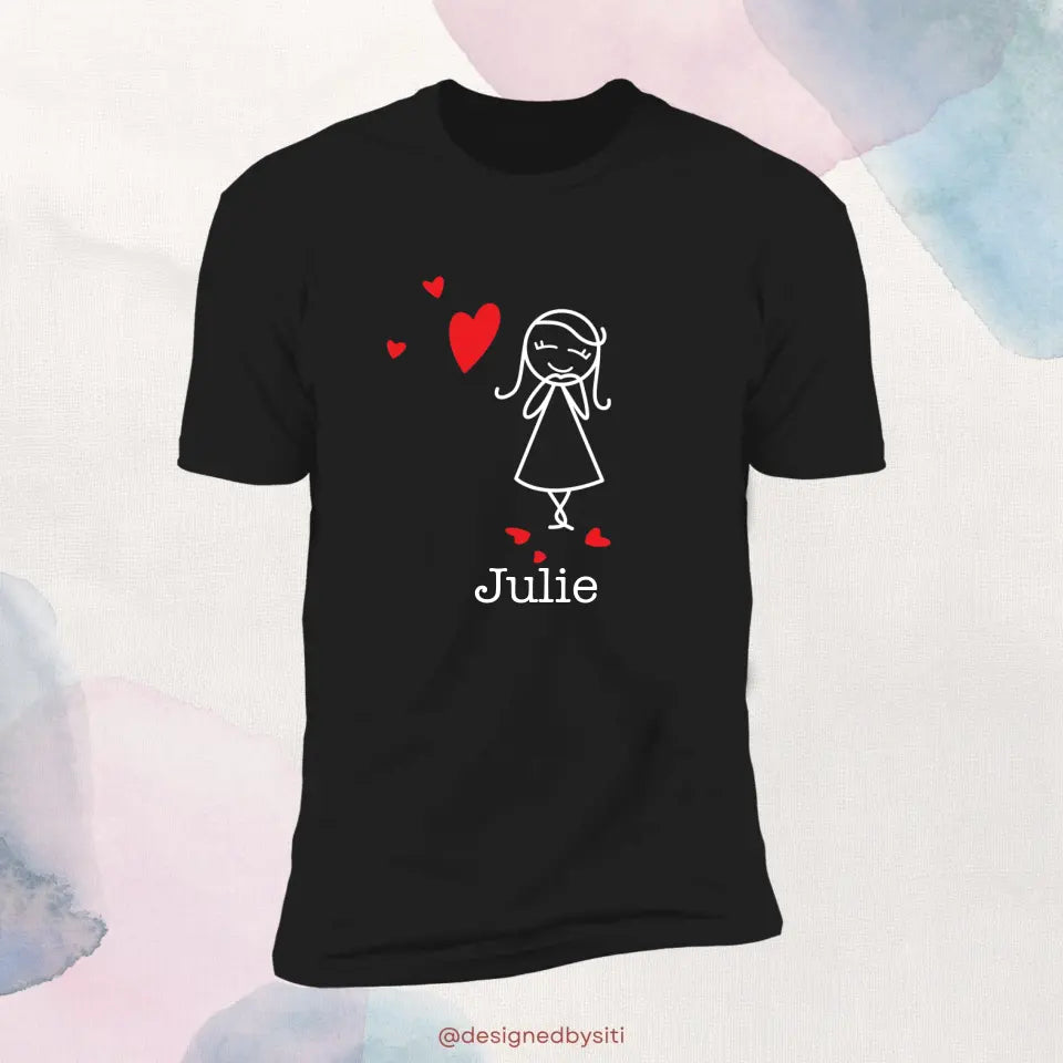 Couple Blowing Heart Valentine's T-Shirt (Female)