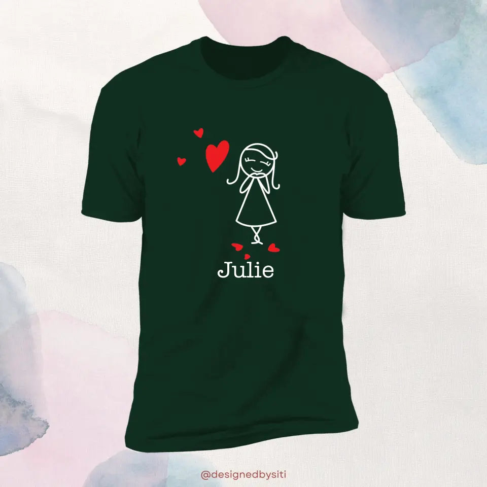Couple Blowing Heart Valentine's T-Shirt (Female)