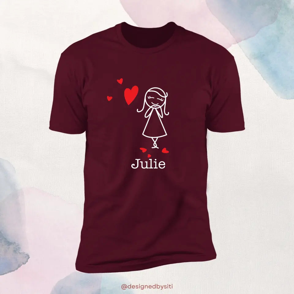 Couple Blowing Heart Valentine's T-Shirt (Female)
