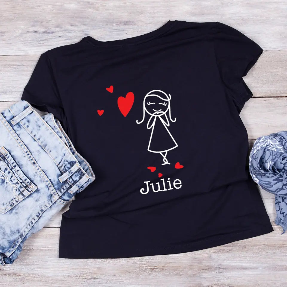 Couple Blowing Heart Valentine's T-Shirt (Female)