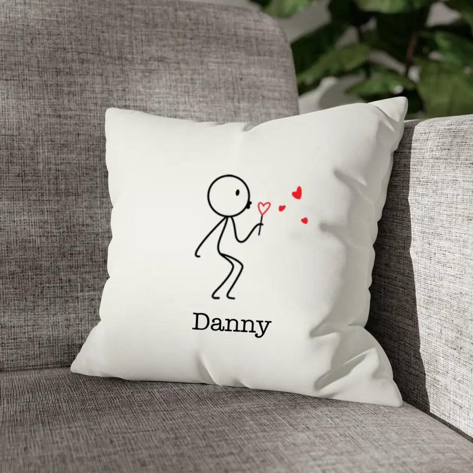 Couple Blowing Heart Pillow (Male)