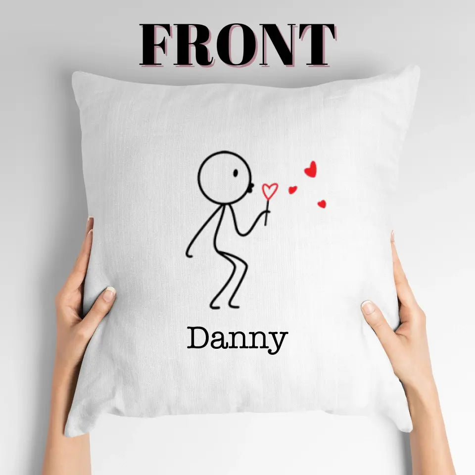 Couple Blowing Heart Pillow (Male)