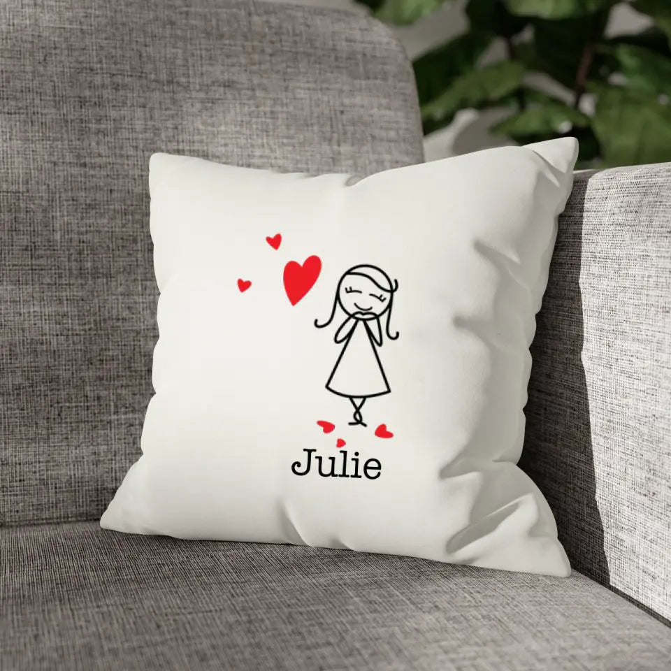 Couple Blowing Heart Pillow (Female)