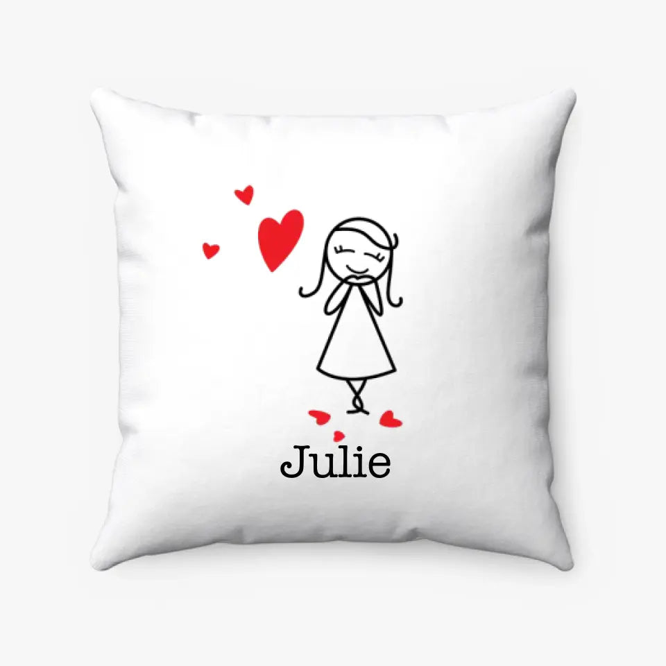 Couple Blowing Heart Pillow (Female)