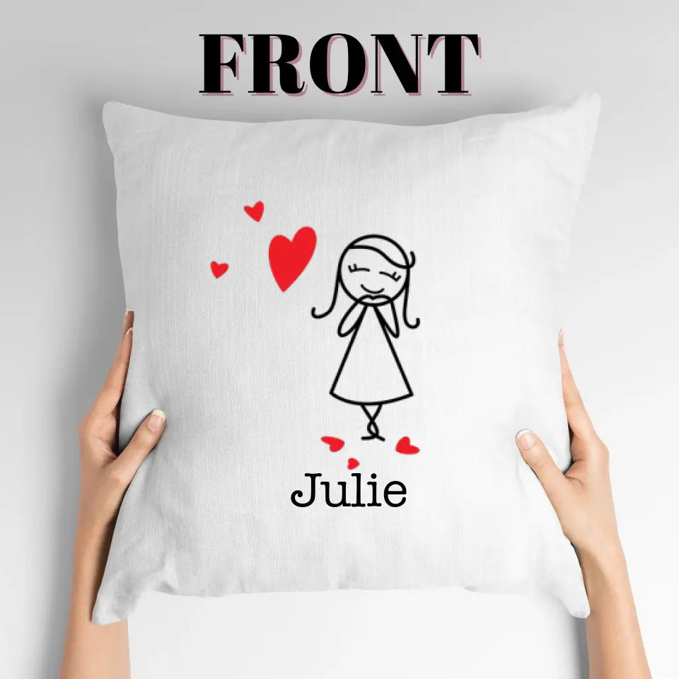 Couple Blowing Heart Pillow (Female)