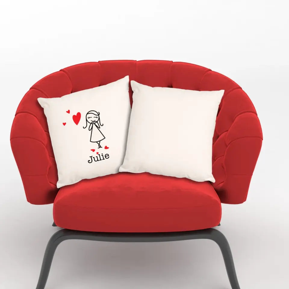 Couple Blowing Heart Pillow (Female)