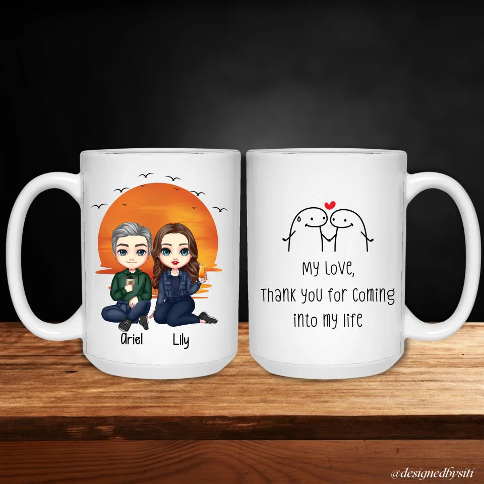 Custom Chibi Thank You for Coming into My Life Mug