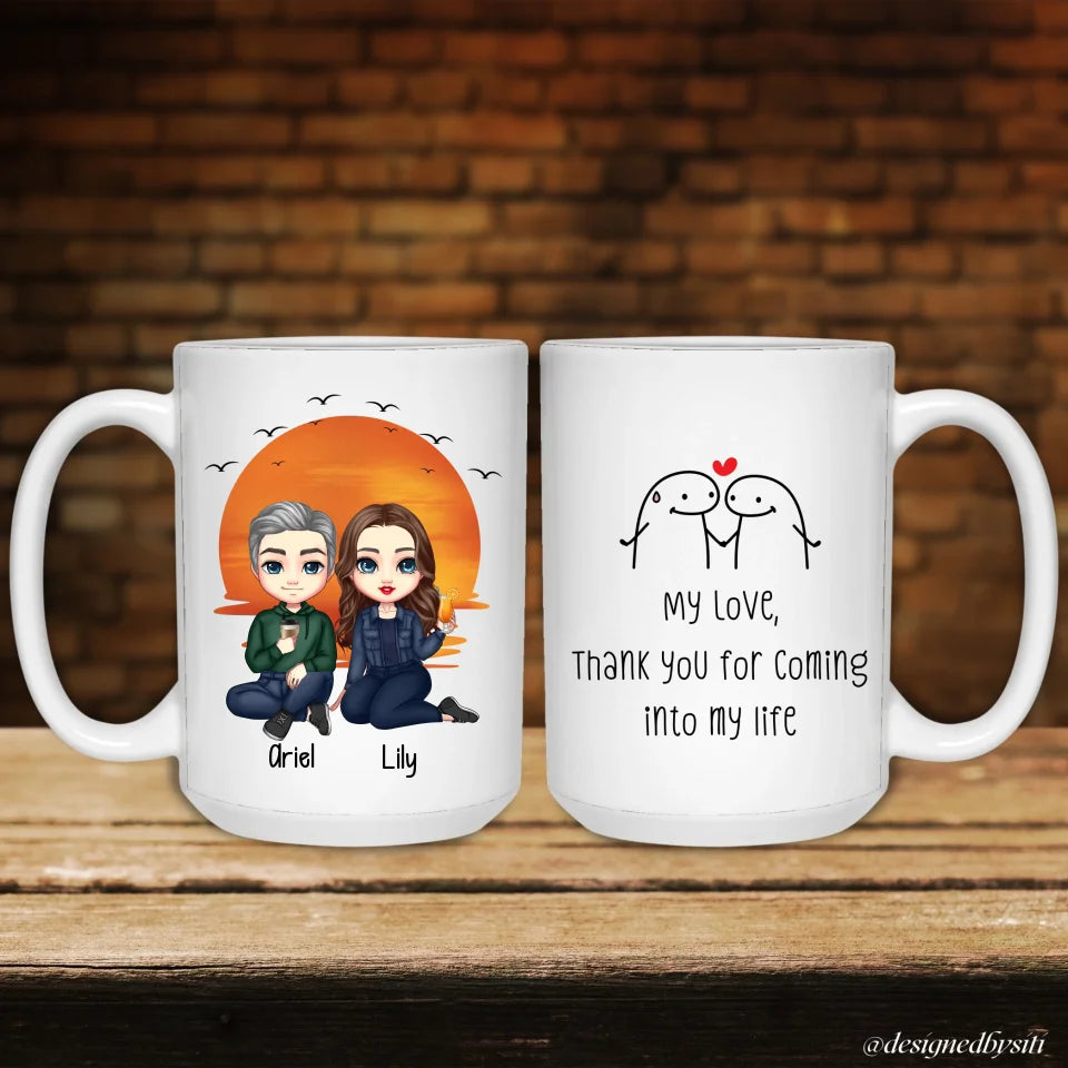 Custom Chibi Thank You for Coming into My Life Mug