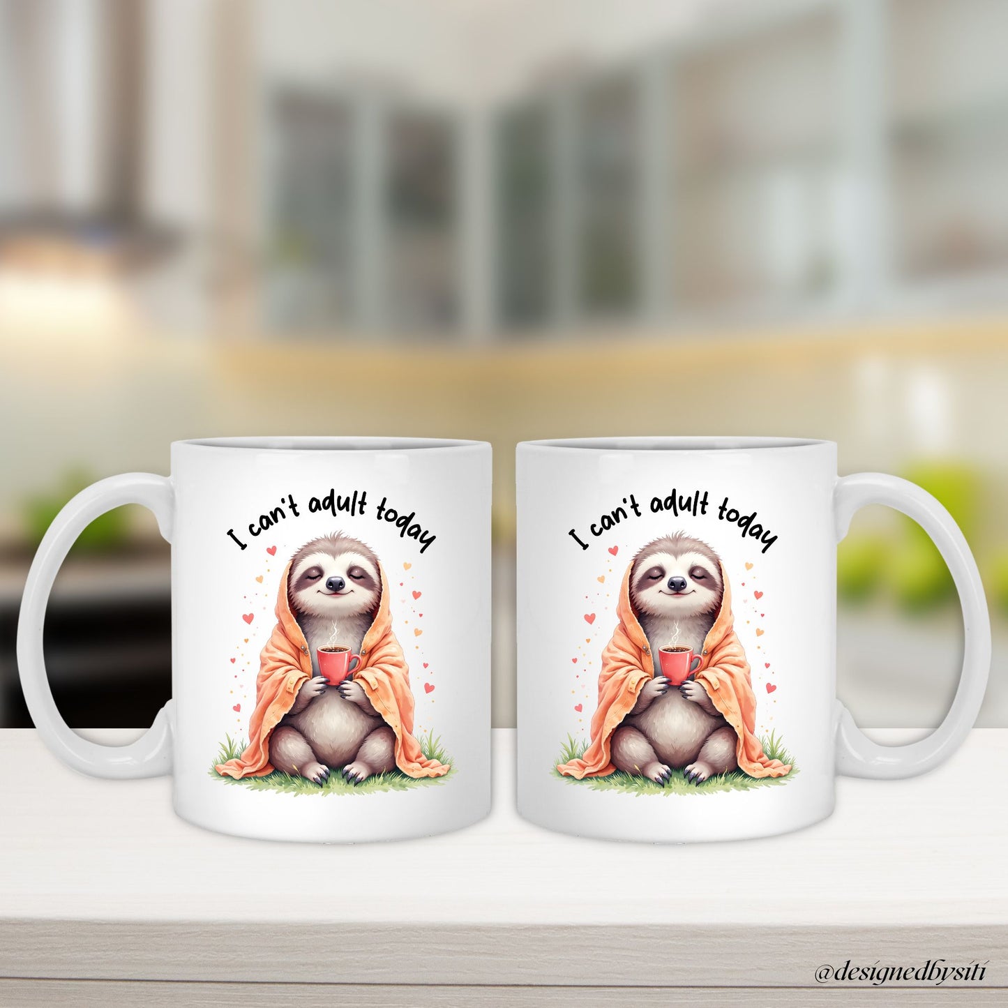 Kawaii Sloth Mug For Office Desk
