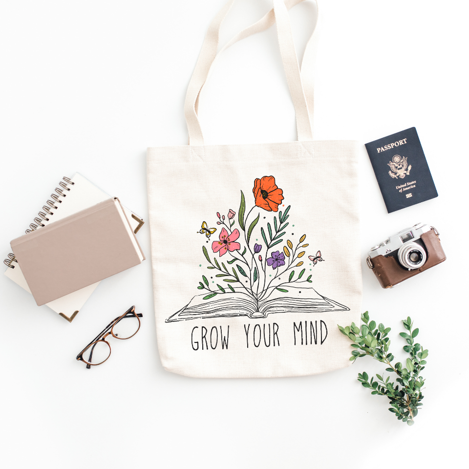 Grow Your Mind Tote Bag DesignedbySiti