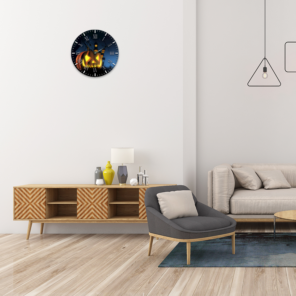 Halloween Non-ticking Wooden Wall Clock DesignedbySiti