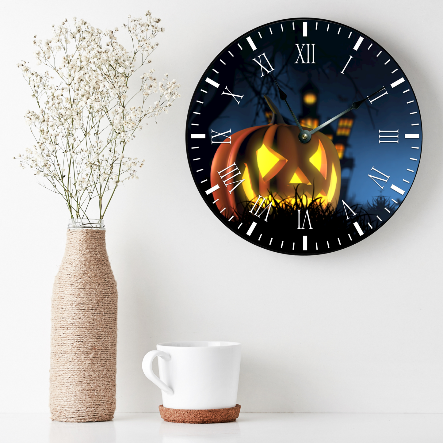 Halloween Non-ticking Wooden Wall Clock DesignedbySiti