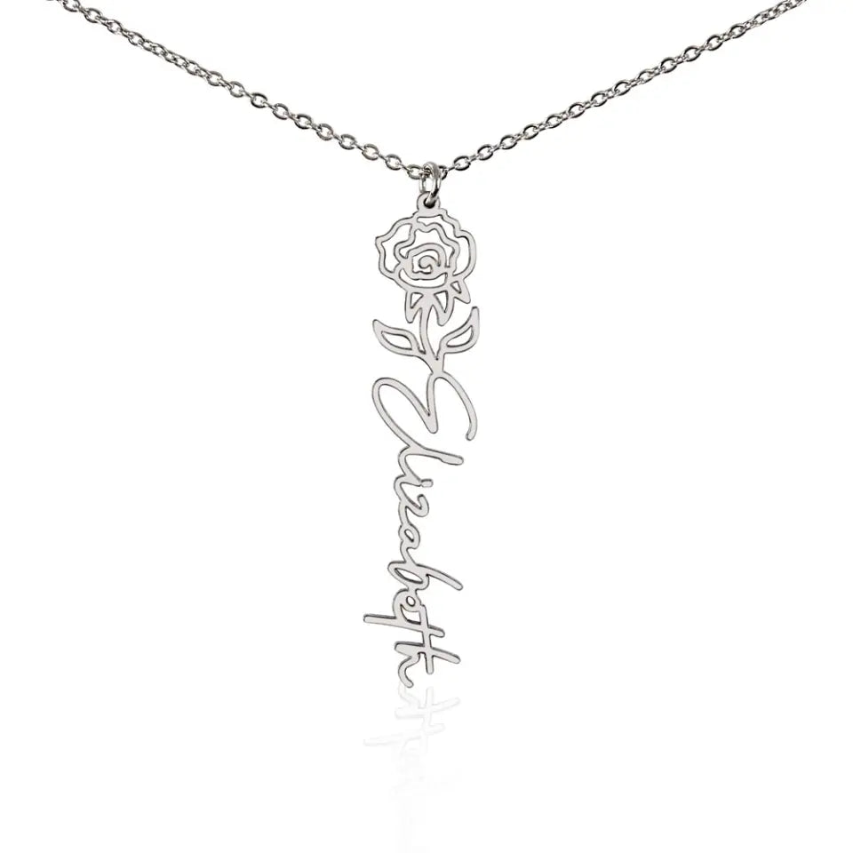 Mom Daughter Birth Flower Necklace DesignedbySiti