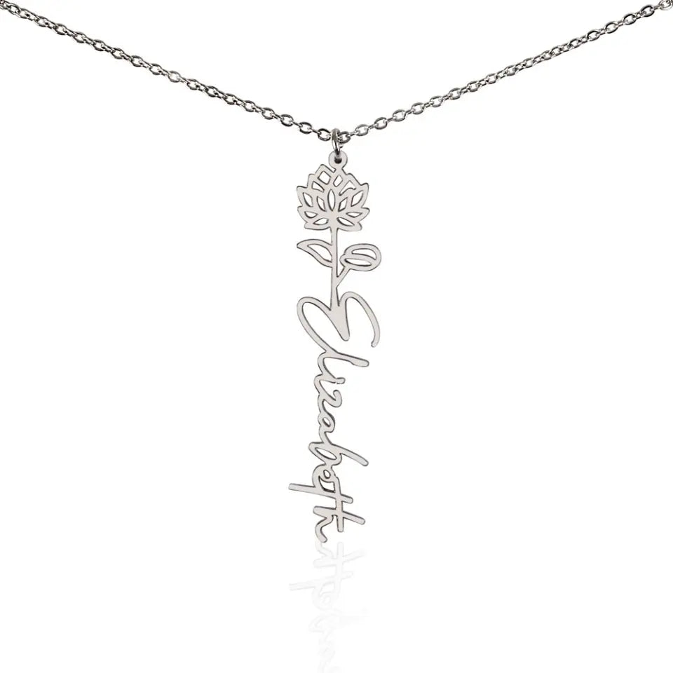 Mom Daughter Birth Flower Necklace DesignedbySiti