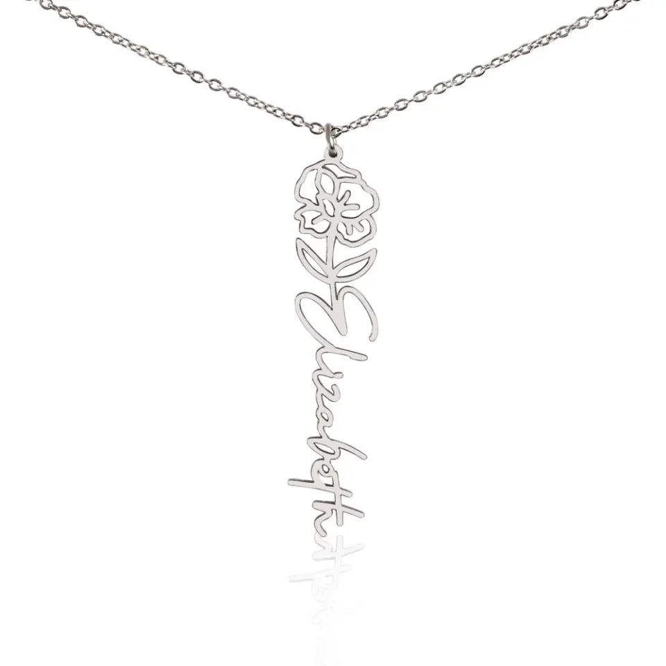 Mom Daughter Birth Flower Necklace DesignedbySiti