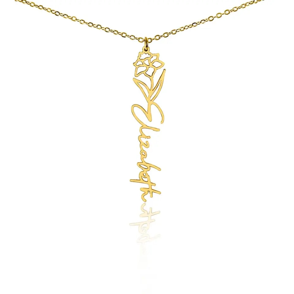 Mom Daughter Birth Flower Necklace DesignedbySiti