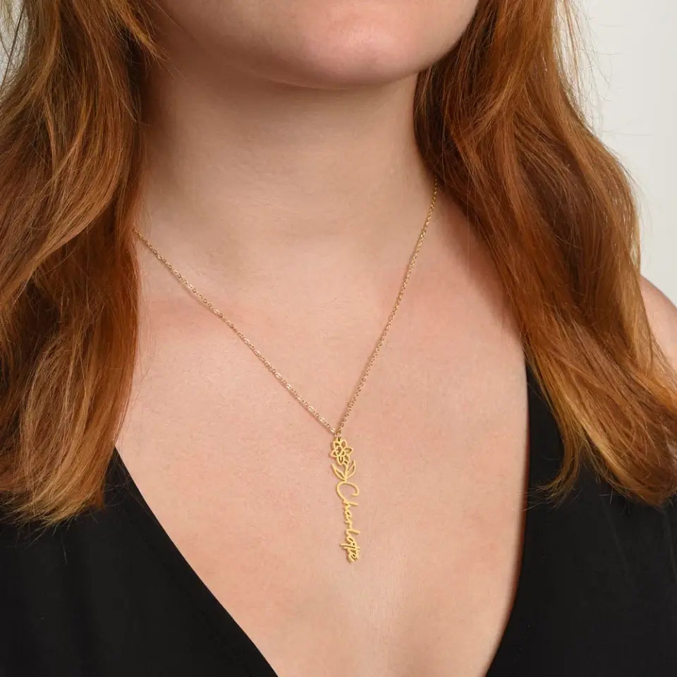 Mom Daughter Birth Flower Necklace DesignedbySiti