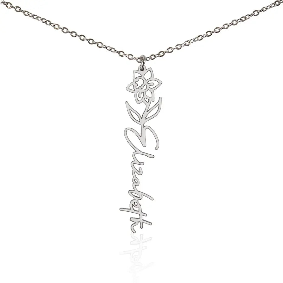 Mom Daughter Birth Flower Necklace DesignedbySiti