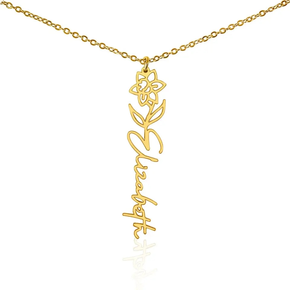 Mom Daughter Birth Flower Necklace DesignedbySiti