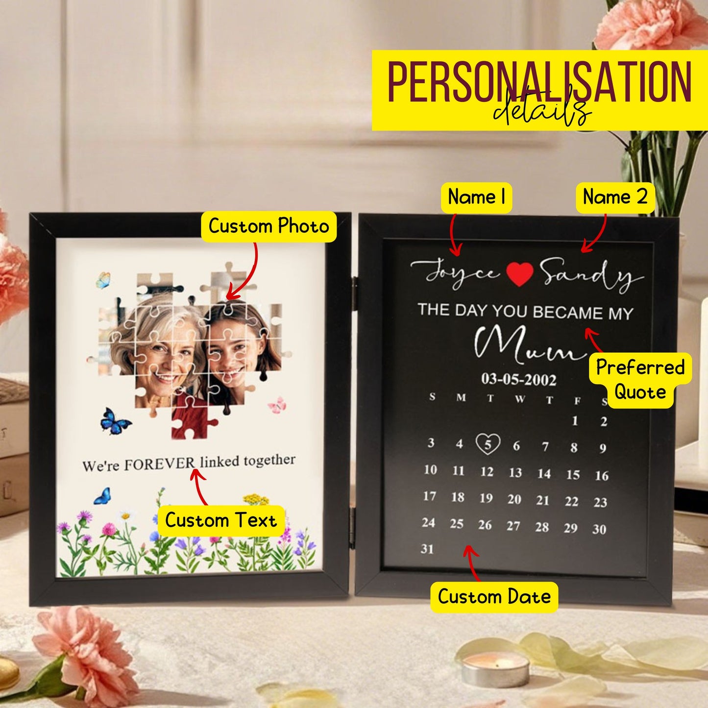 Personalisation Details Frame Puzzle for Mom