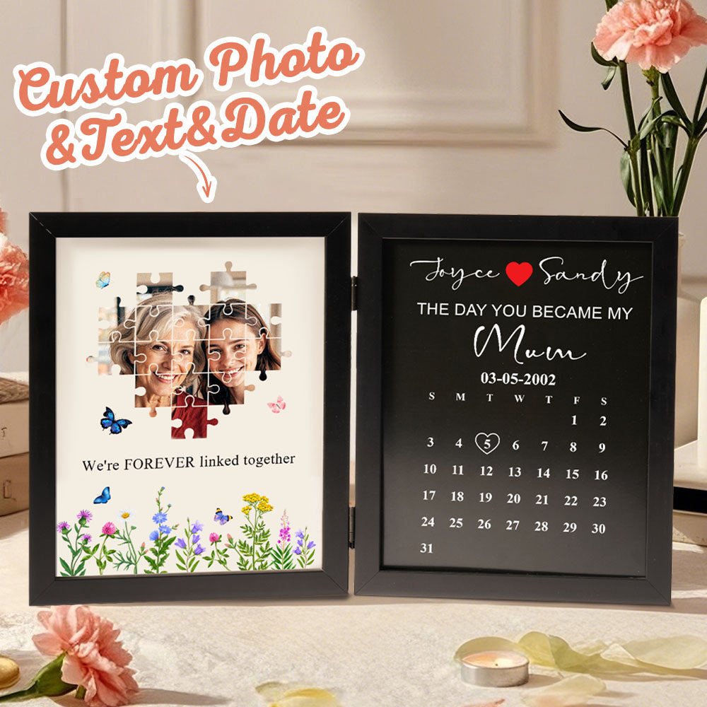 Unique customizable photo and date frame for Mother’s Day and anniversaries