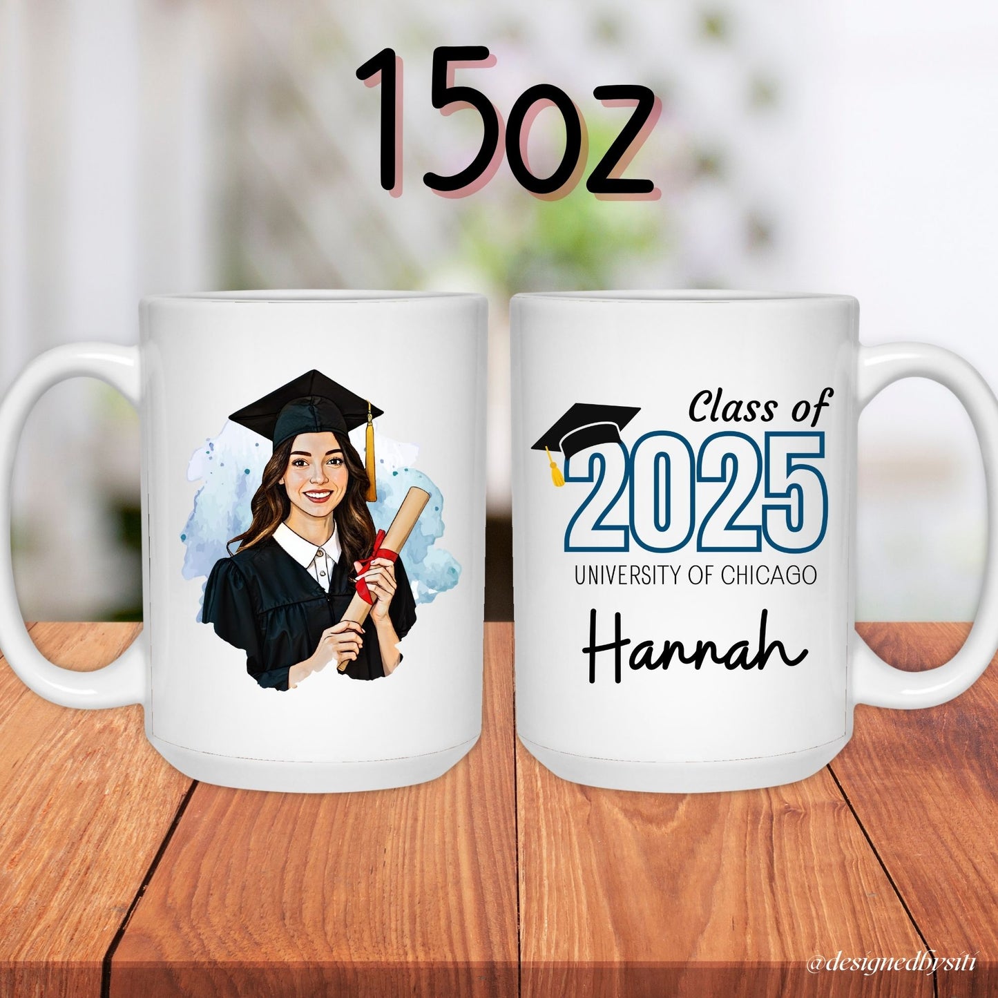 Personalized Cartoon Class of Graduation Mug with Name