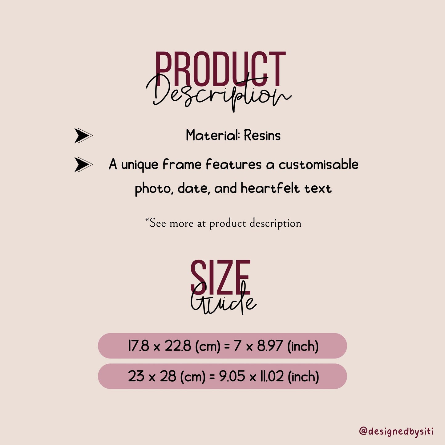 Product Details and Sizes for Picture Puzzle Frame for Mom