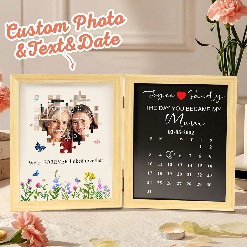 Sentimental photo gift with custom text and photo for mom
