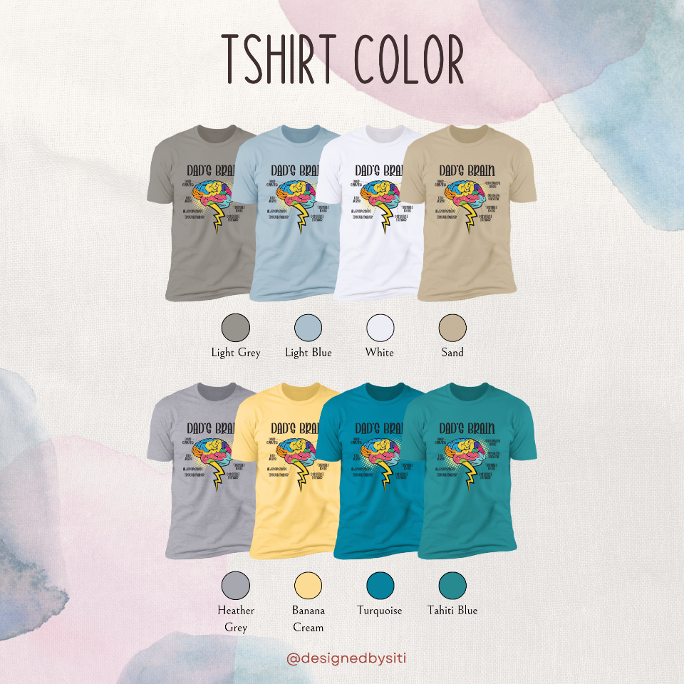Smart and Funny Dad’s Brain T-Shirt DesignedbySiti