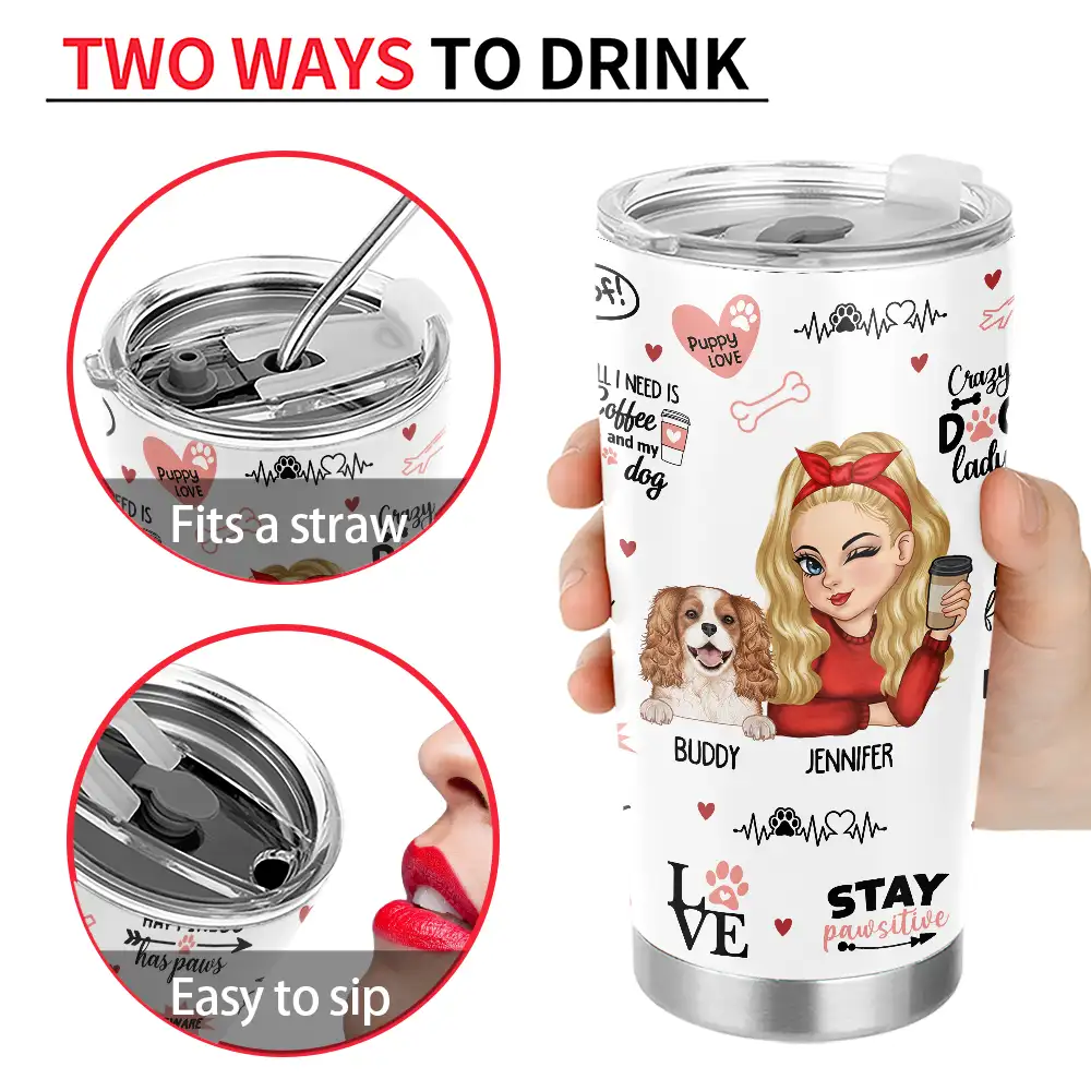 Ways to Drink 20oz Dog Mom Tumbler