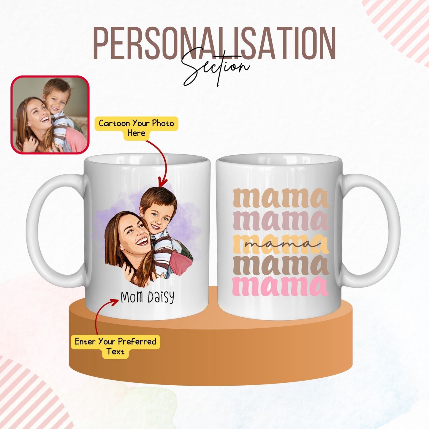 personalised your cartoon mama mug