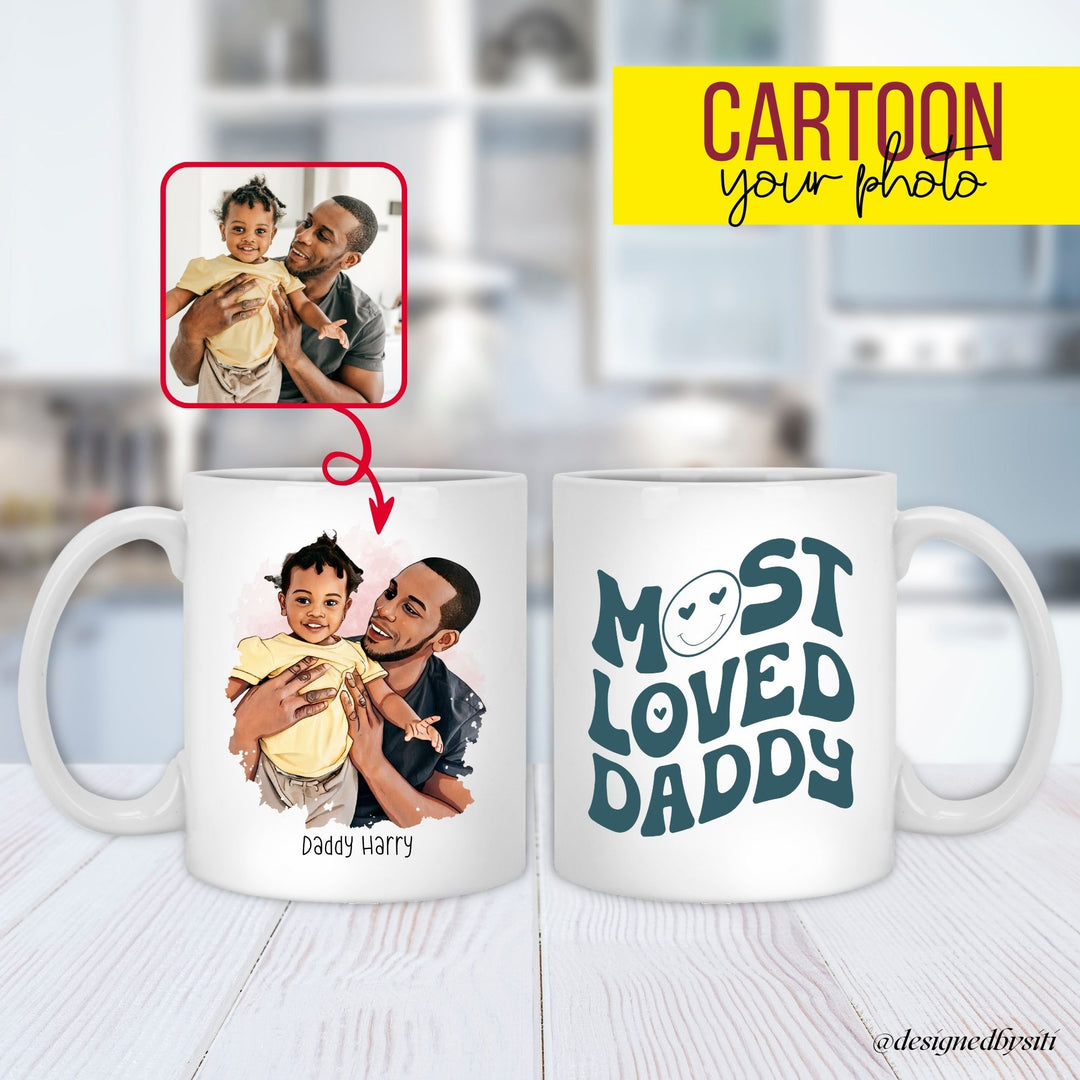 Retro Dad Custom Photo Cartoon Mug